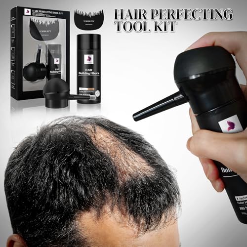 TOPIBUITY Hair Building Fibers & Applicator Set - Light Brown