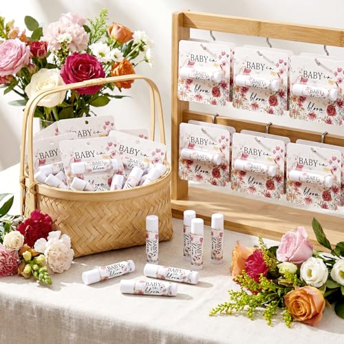 24 Pcs Baby in Bloom Lip Balm Party Favors - Floral Baby Shower Gifts