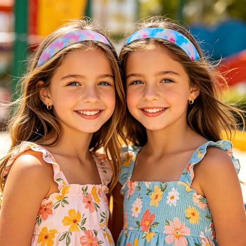WILLBOND 10 Pcs Tie Dye Non-Slip Athletic Headbands for Women