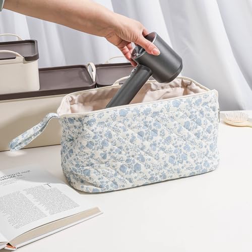 AMZMA Quilted Hair Tools Travel Bag, Portable Hair Dryer & Styler Organizer
