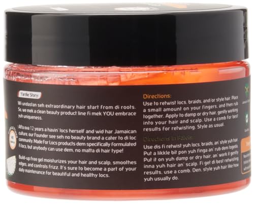 Made For Locs Jamaica Reggae Roots Hair Gel - 4 oz, Hydrating & Flake-Free