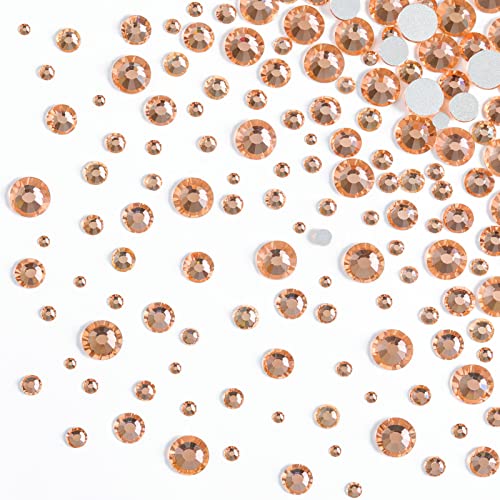 Champagne Flatback Rhinestones for Makeup - 2500pcs Light Peach