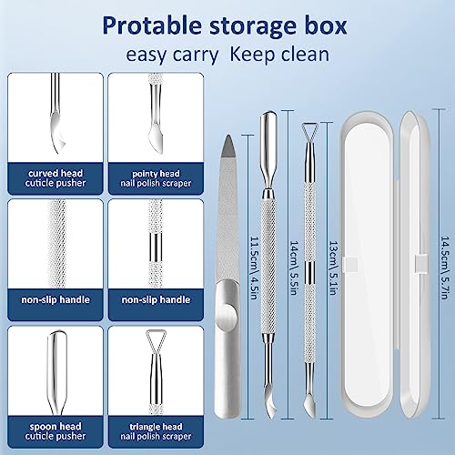 3-Piece Professional Cuticle Pusher and Nail Polish Remover Set