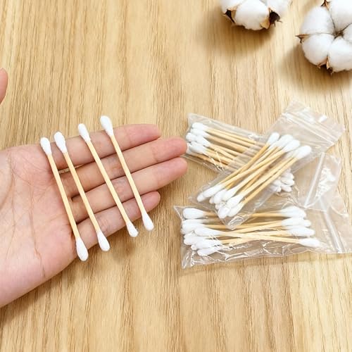 1000 PCS Travel Size Round Tip Cotton Swabs - Individually Wrapped