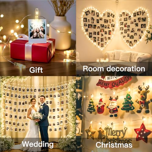 50 LED Fairy String Lights with Photo Clips - USB & Battery Powered