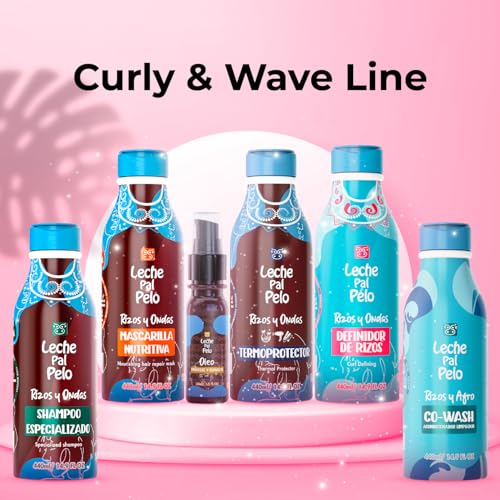 Leche Pal Pelo Curly and Wavy Shampoo, Coconut & Aloe Vera, 14.9 Fl Oz