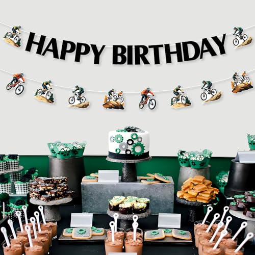 Mountain Bike Birthday Banners - BMX Theme Party Decorations