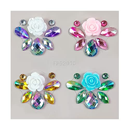 RUSTAMM Rainbow Rhinestone Tattoo Stickers for Face & Body