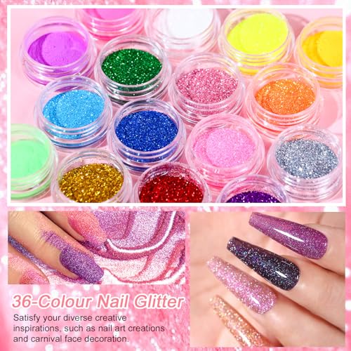 AILALUO Acrylic Nail Kit with Clear, White, Pink Powder & Tools - Gold
