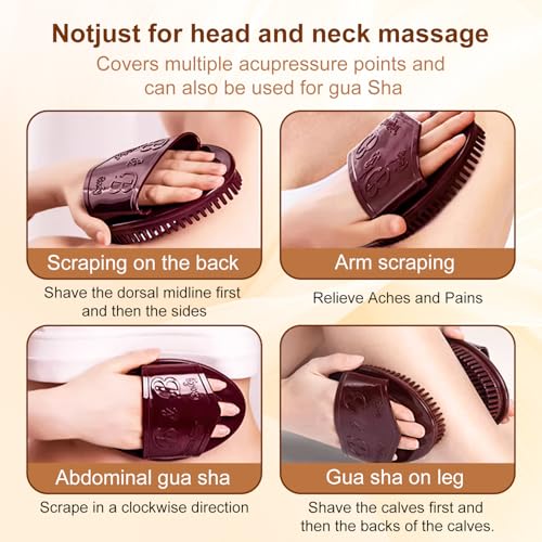 BAGISTES Meridian Brush Massage Set - 2Pcs Body Relaxation Comb