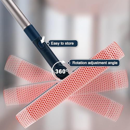 2-in-1 Window Squeegee with 56" Stainless Steel Handle