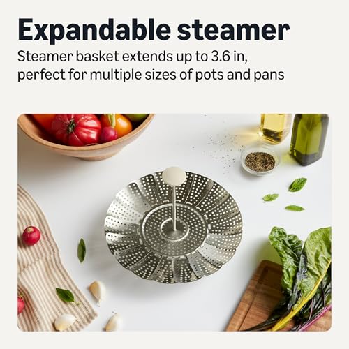 Amazon Basics Expandable Stainless Steel Steamer Basket 5.6-9.25 in