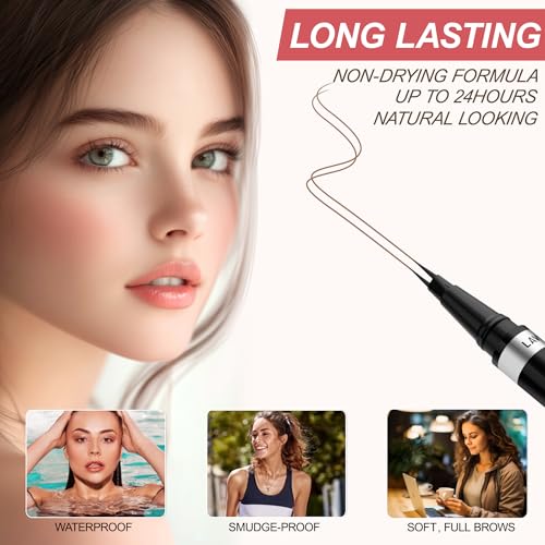 LAVONE 2-in-1 Waterproof Eyebrow Pencil with Brush - Soft Brown