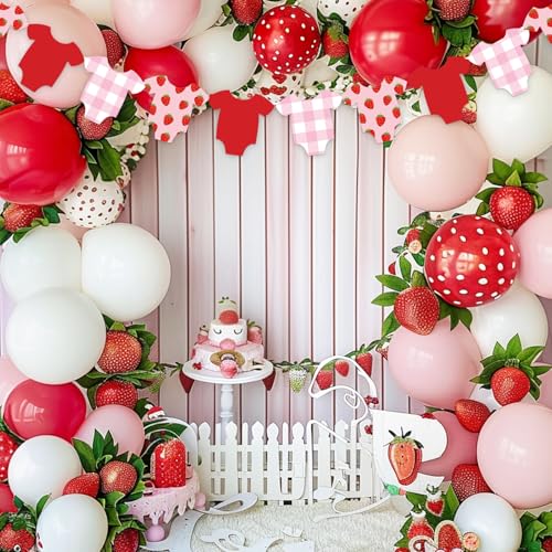 Strawberry Baby Shower Banner | DIY Paper Garland for Parties
