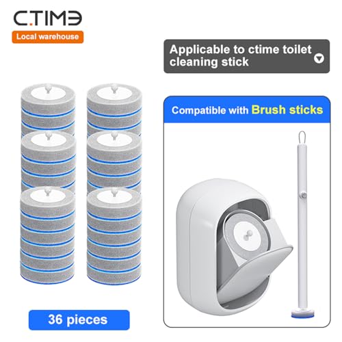 CTIME 36 Replacement Toilet Brush Heads - Value Refill Pack