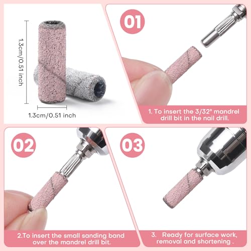 110pcs Nail Drill Bits Set - Sanding Bands with 3.1mm Mandrel