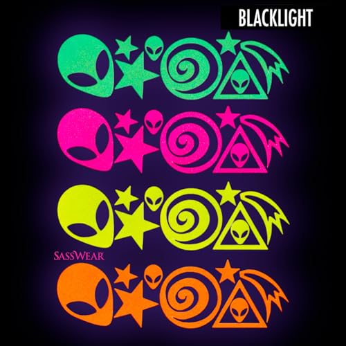 Neon Body Stickers 40pk - Glow-in-the-Dark Rave & Festival Face Decals