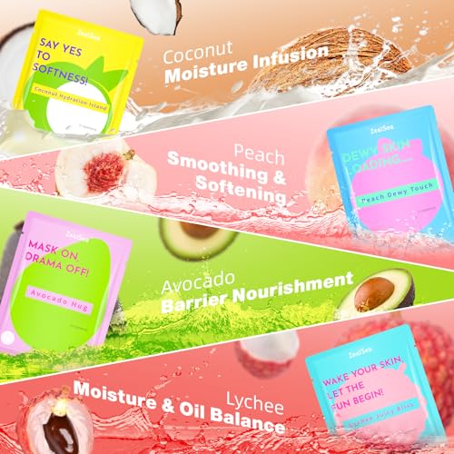 ZealSea EWG Face Mask Set - 7 Fruit Solutions for Deep Hydration