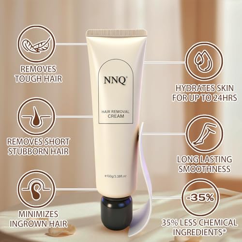 Hair Removal Cream For Women Men, Painless Depilatory Cream for Legs, Arms, Bikini Line & Underarms, Fast Body Hair Remover for Sensitive Skin, Moisturizing & Smoothing Formula, 3.38 FL OZ