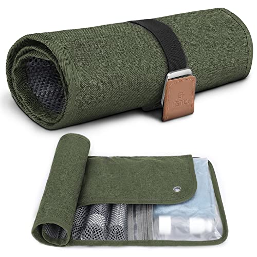 Water-Resistant Toiletry Bag for Men - Army Green Compact Organizer