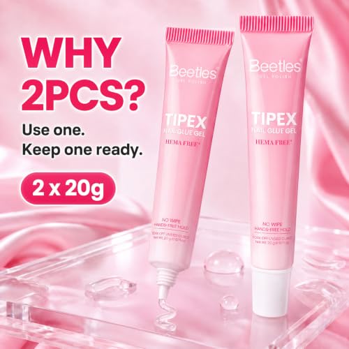 Beetles Nail Glue Gel - HEMA-Free, Strong Adhesion for Press-On Tips