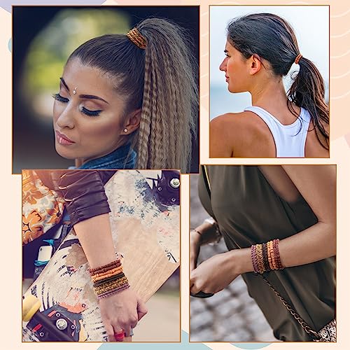 KANPRINCESS 10Pcs Boho Hair Tie Bracelet Set for Women