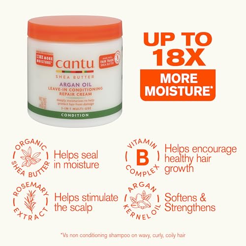 Cantu Leave-In Conditioning Repair Cream with Argan Oil, 16 oz