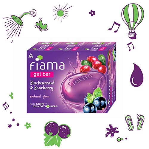 Fiama Gel Bar Soap - Bearberry & Blackcurrant (Pack of 3, 125g)
