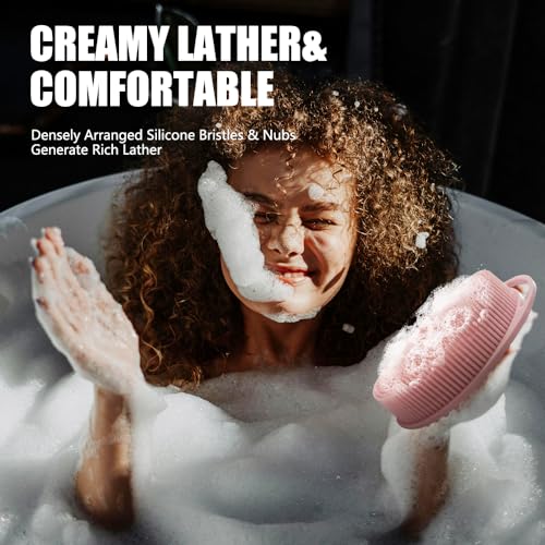 Silicone Body Scrubber - Dual-Sided Exfoliating Bath Brush for All Skin Types