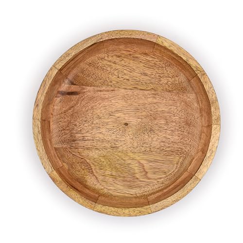 Mango Wood Decorative Bowl - Rustic Table Centerpiece (10" x 10")