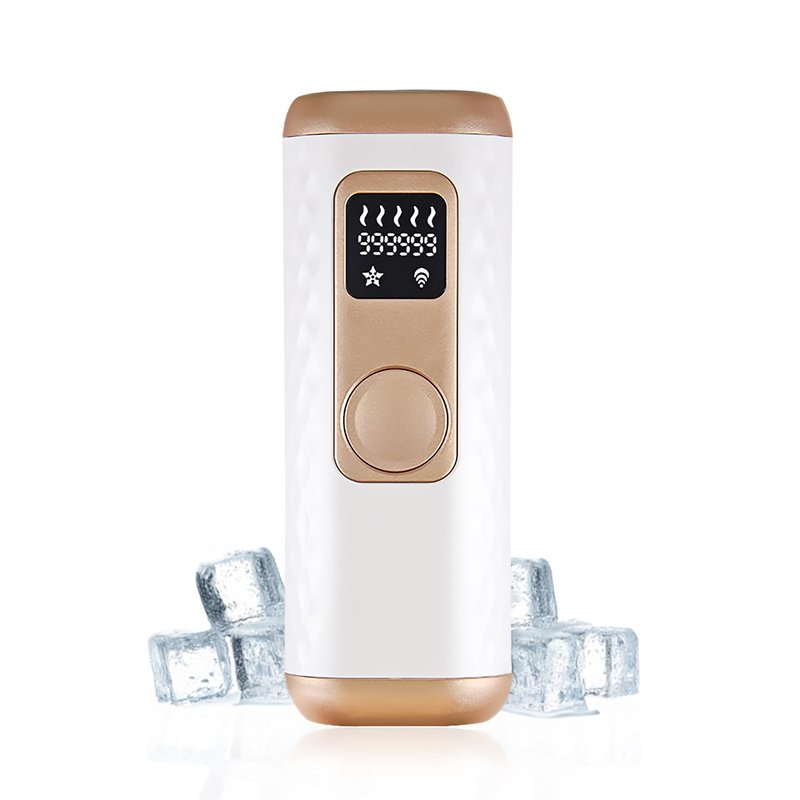 Herbishh At-Home Hair Reduction Handset with Cooling Care, Adjustable Intensity Levels, Dual Modes Auto & Manual, Quartz Tube Light-Based Personal Grooming Tool for Face & Body, White