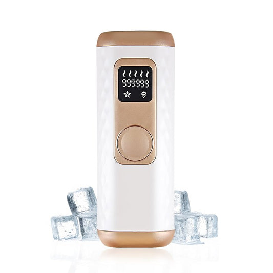 Herbishh At-Home Hair Reduction Handset with Cooling Care, Adjustable Intensity Levels, Dual Modes Auto & Manual, Quartz Tube Light-Based Personal Grooming Tool for Face & Body, White