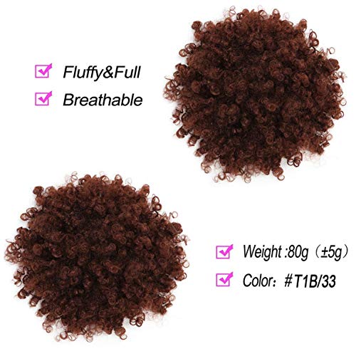 Medium Afro Puff Drawstring Ponytail for Short Natural Hair - T1B/33#