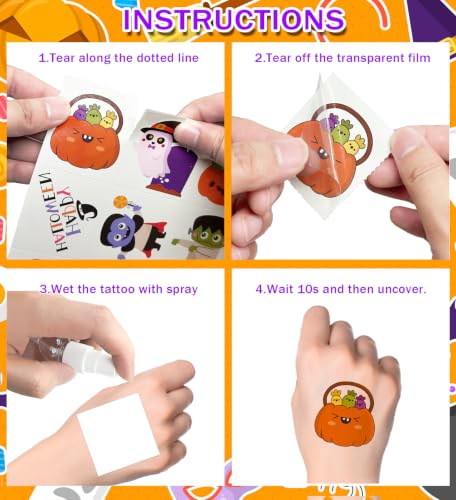 120 Halloween Temporary Tattoos for Kids - Party Favors & Gifts