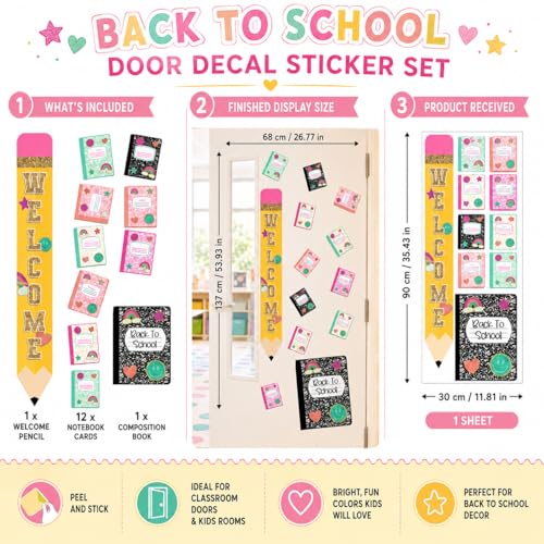 Back to School Door Decorations Kit - Boho Welcome Decals