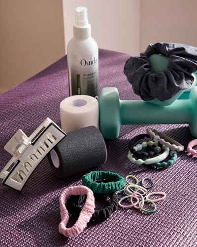 Goody Sport Seamless Hair Elastics - 8 Pack, Silicone Grip for Active Lifestyles