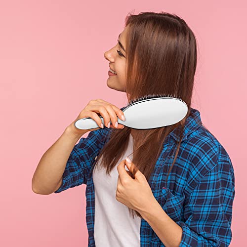 Anti-Static Paddle Hair Brush for Detangling & Hair Care - Silver