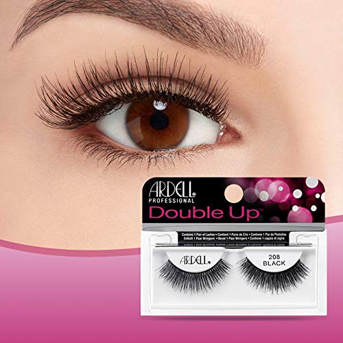 Ardell Double Up 208 False Eyelashes - Dramatic Volume, Black, 4 Pack