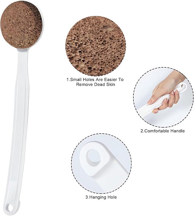 Curved Handle Pumice Stone - Ergonomic Foot Scrubber for Smooth Feet