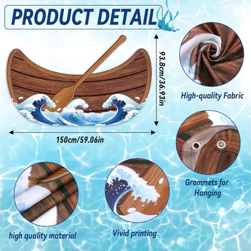 Nautical Party Decoration Canoe Photo Backdrop 37x59 Inch