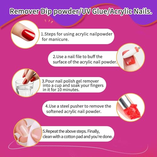 BEVINAS Nail Polish Remover Kit - 4 Fl.Oz. Remover & Slip Solution with Glass Cup & Cleaning Pads