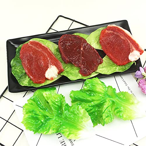 2 Pcs Artificial Pork Steak Props for Kitchen & Photography