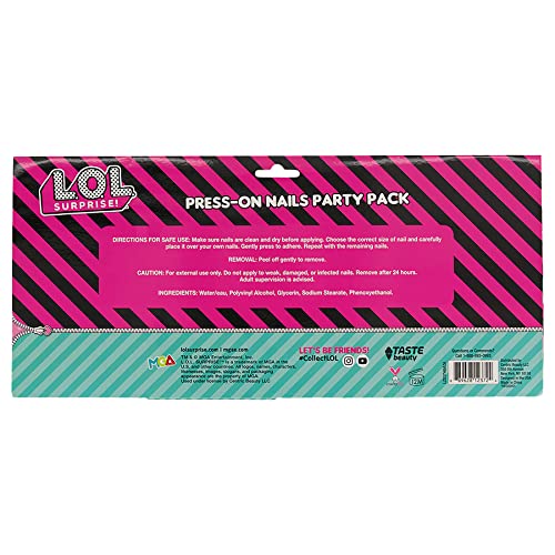 LOL Surprise Kids Nail Kit: 80 Press-On Faux Nails Party Set