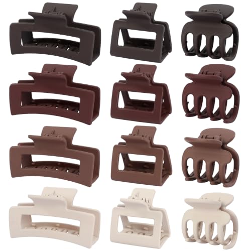 SMKSL 12-Piece Hair Claw Clip Set for Women - Durable Plastic with Strong Hold