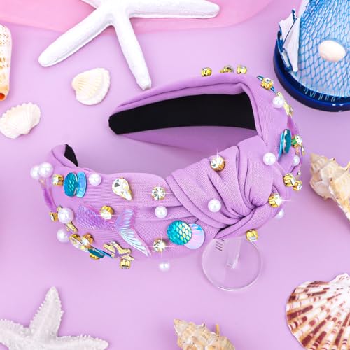 YARIEW Purple Mermaid Knotted Headband - Hair Accessories for Women & Girls