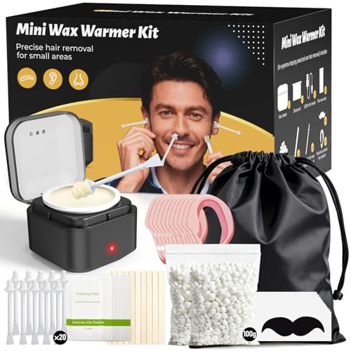 Nose Wax Kit for Men - USB-C Heated Hair Removal with 100g Wax Beans & Travel Bag