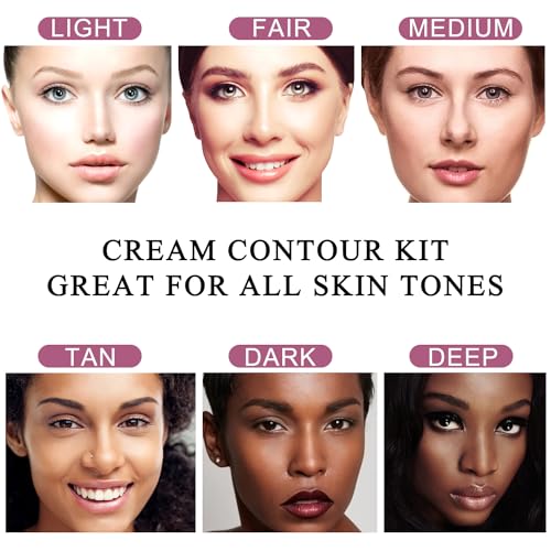 Youngfocus Pink Contour & Highlighter Makeup Palette - 8 Color Vegan Cruelty-Free Face Sculpting Kit for Beginners