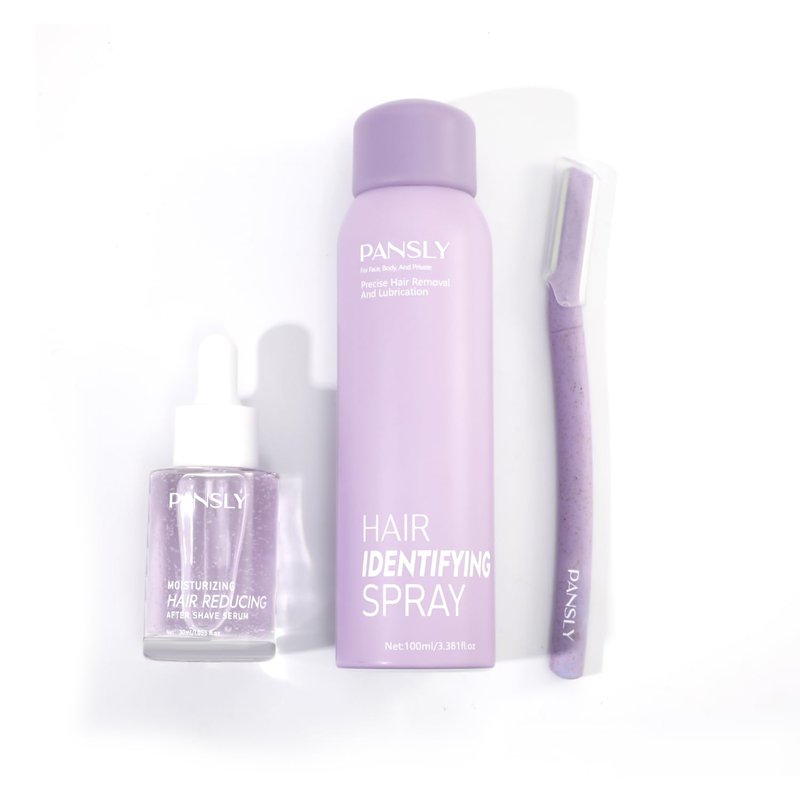 Hair Identifying Spray Kit,Hair Identifier Spray (100mL)for Face Shaving with After Shave Serum(30mL) Kit,Moisturizing&Smoothing skin &Hair Reducing Skin Care Dermaplaner Spray Set for Women Men
