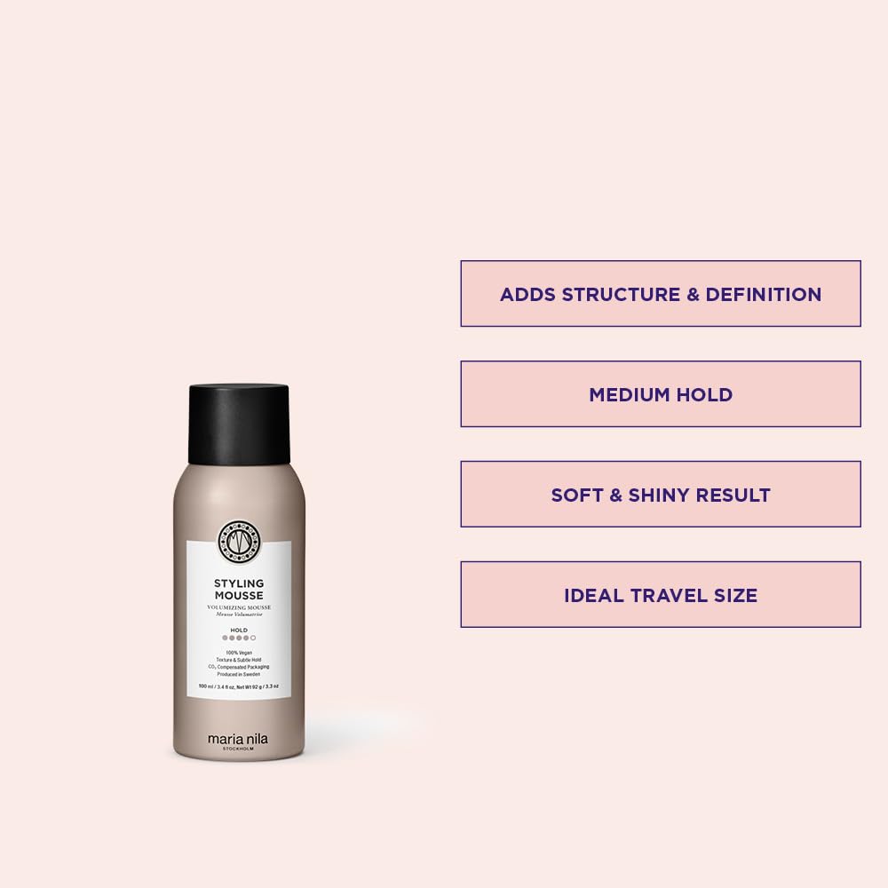 Maria Nila Styling Mousse - Volume & Anti-Static Hold 4/5 | Vegan, Sulfate-Free, Color Preserving