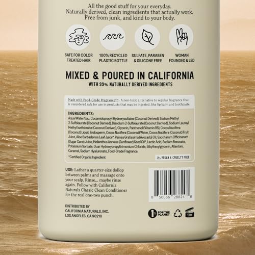 California Naturals Toasted Coconut Shampoo - Sulfate Free, Vegan, 20 fl oz